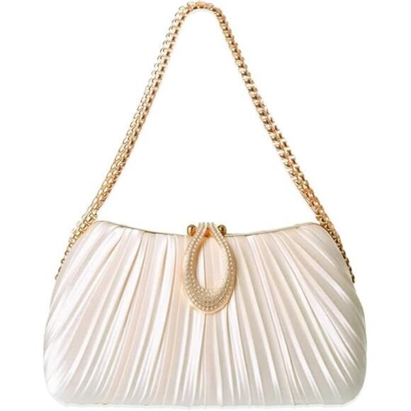 Gold Clutch Purse Women Evening Bag Wedding Prom Cocktail Party Formal Handbag - Picture 7 of 7